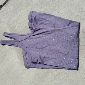 Michael Star's Embelished Charcoal Gray Tank